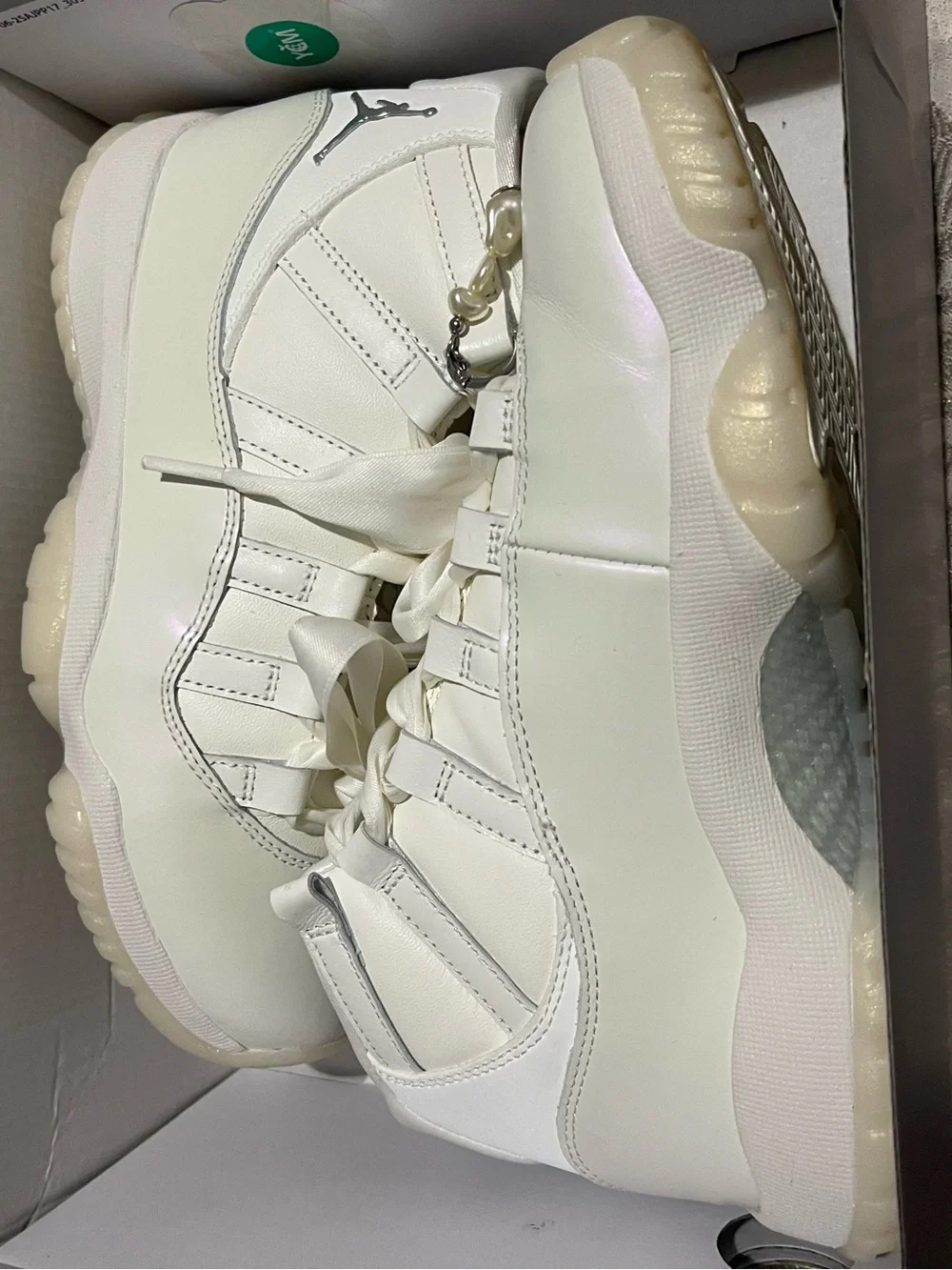 Jordan Women's All-White High-Top Sneakers with Satin Ribbon Laces